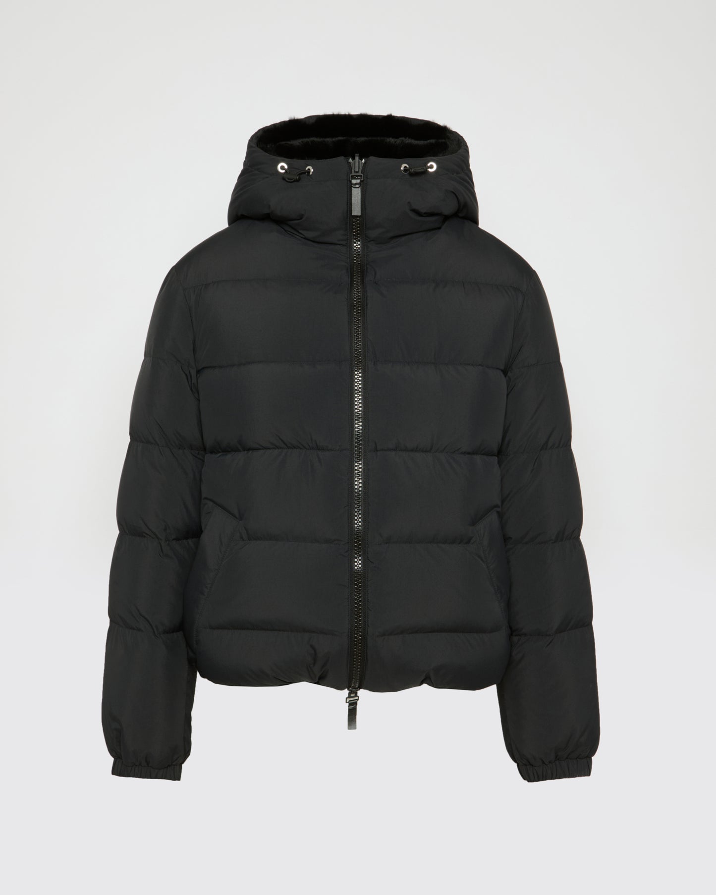 Reversible down jacket in rex rabbit fur/fabric -Yves Salomon