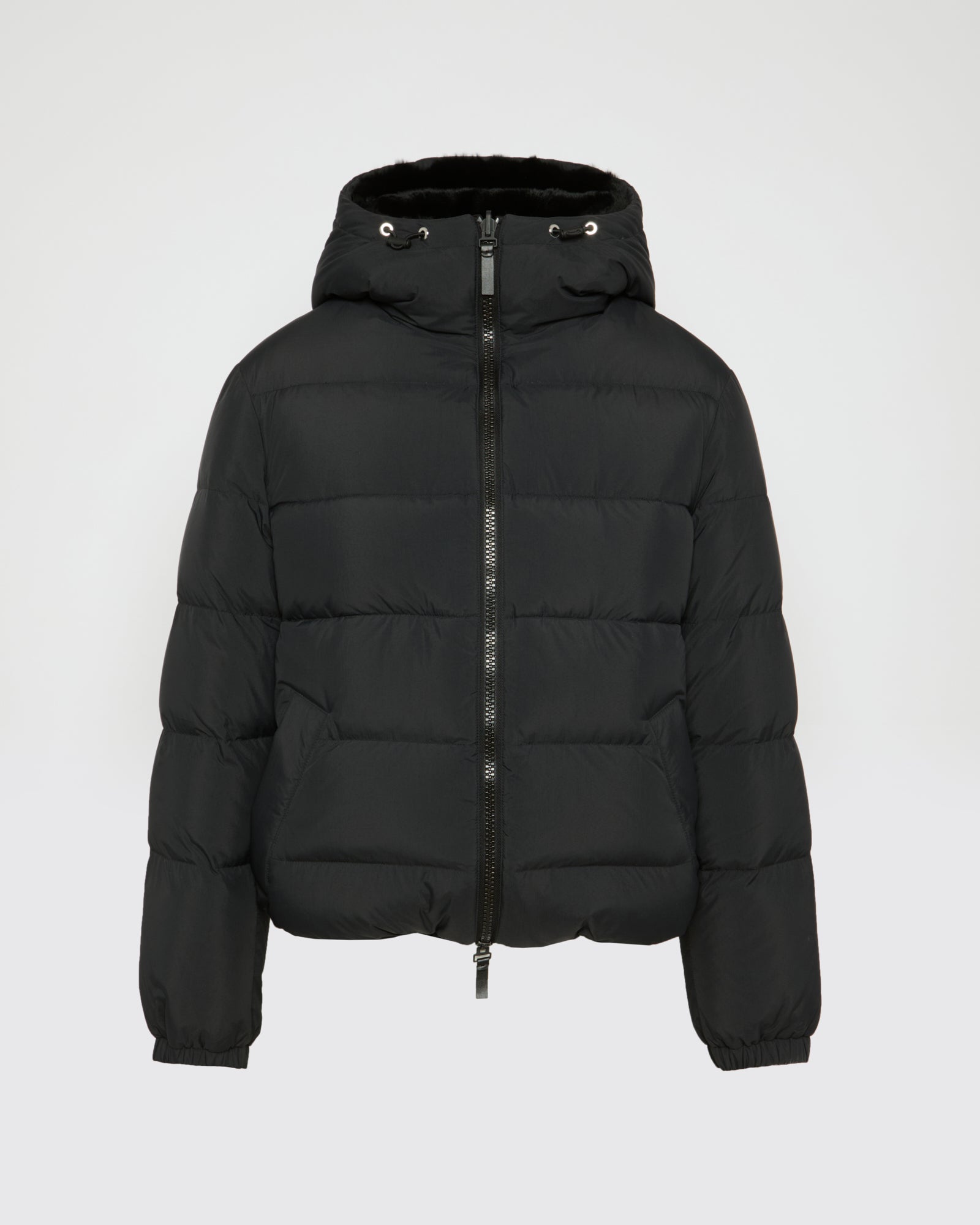 Reversible down jacket in rex rabbit fur/fabric -Yves Salomon