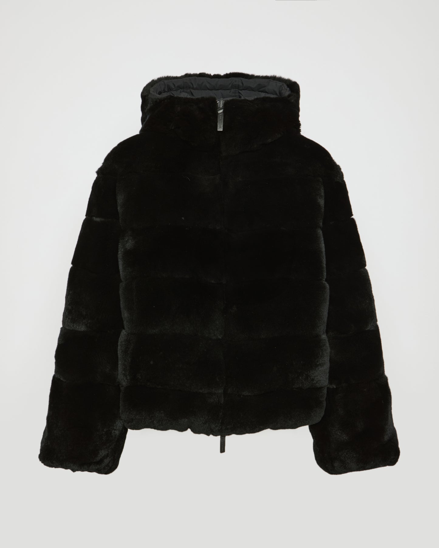 Reversible down jacket in rex rabbit fur/fabric -Yves Salomon
