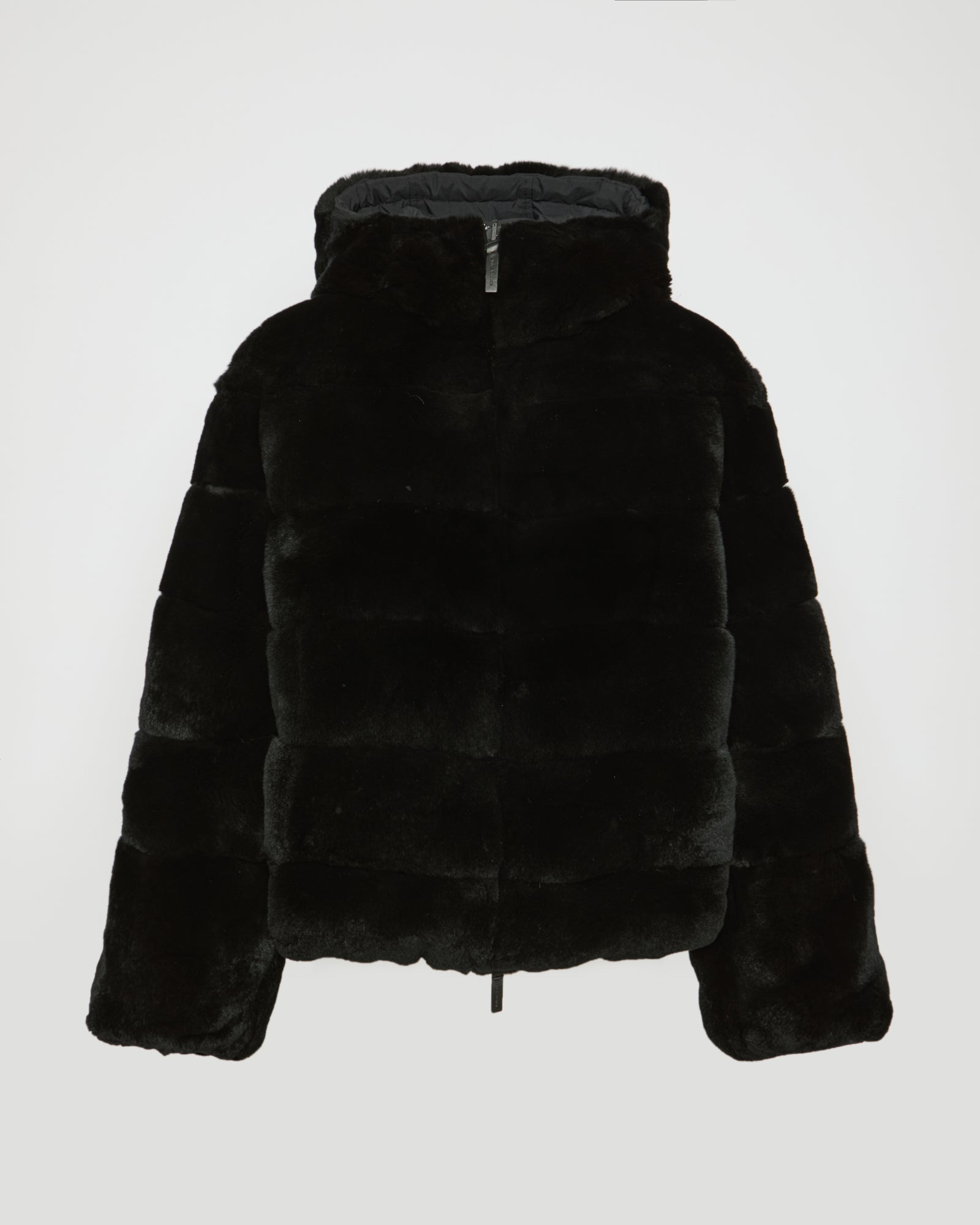 Reversible down jacket in rex rabbit fur/fabric -Yves Salomon