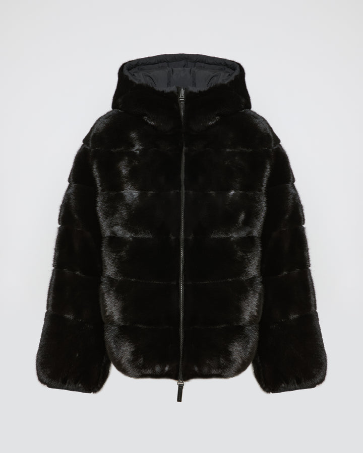 Reversible down jacket in mink fur/fabric -Yves Salomon