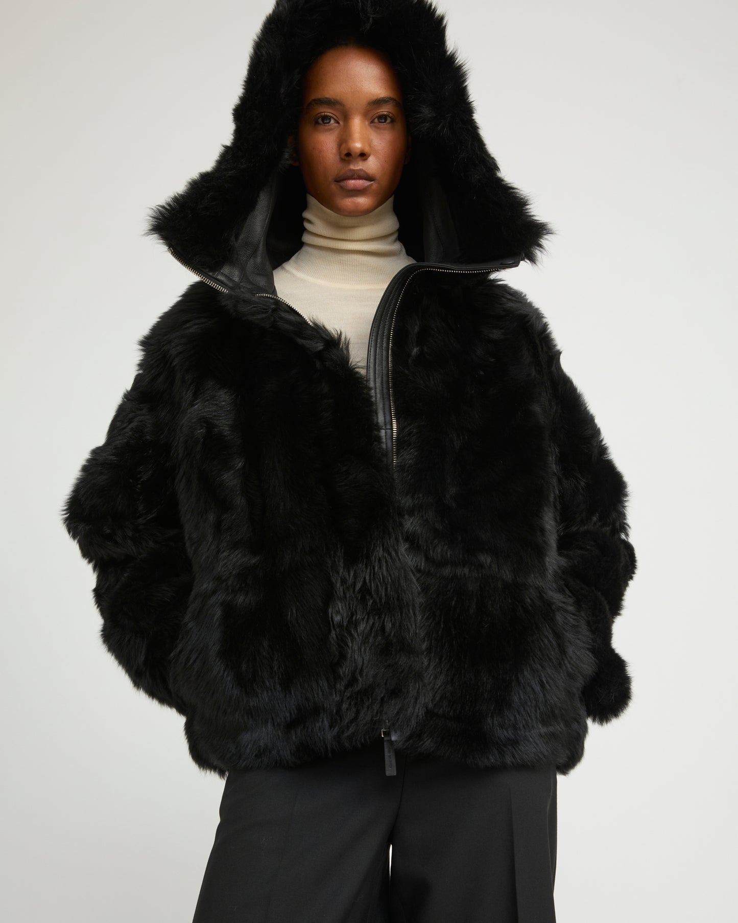 Short Toscana lambskin shearling parka - Yves Salomon