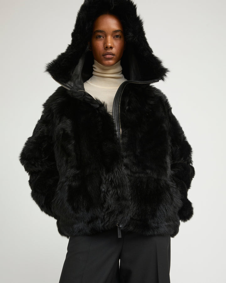 Short Toscana lambskin shearling parka - Yves Salomon