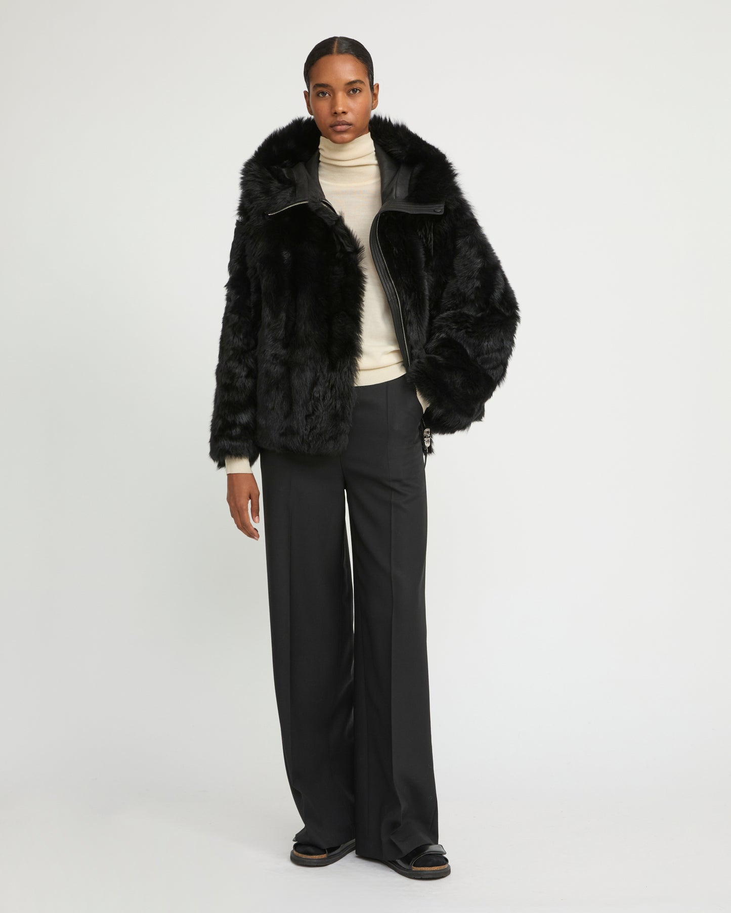 Short Toscana lambskin shearling parka - Yves Salomon