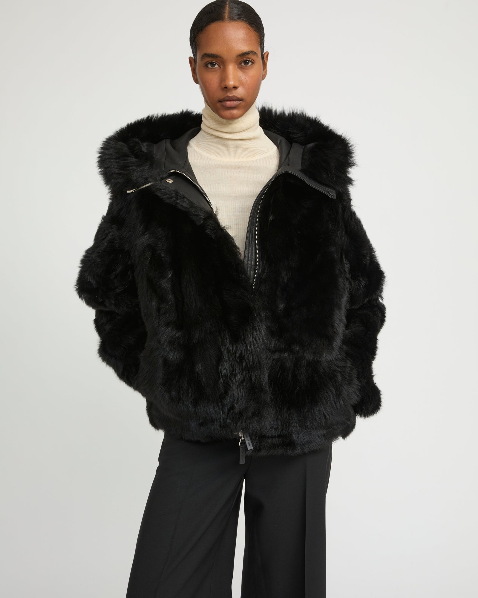 Short Toscana lambskin shearling parka - Yves Salomon