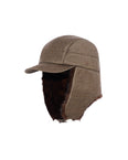 Ushanka-style cap in Loro Piana fabric and mink