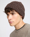 100% cashmere thick knit marl beanie