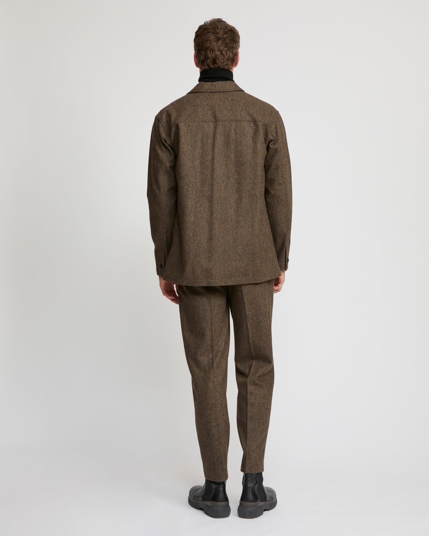 Overshirt in cashmere and wool tweed
