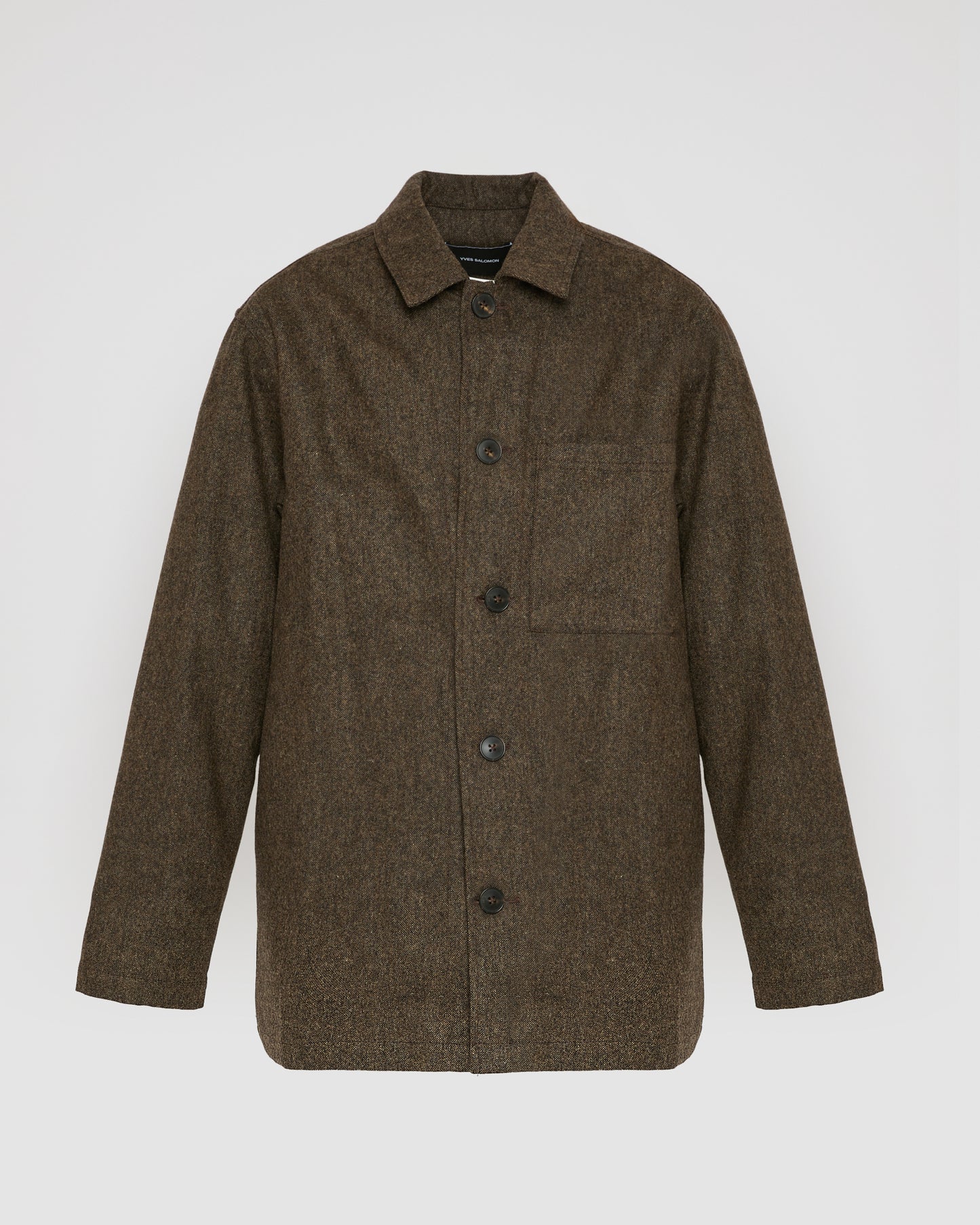 Overshirt in cashmere and wool tweed