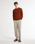 Crew neck jumper in 100% merino wool knit