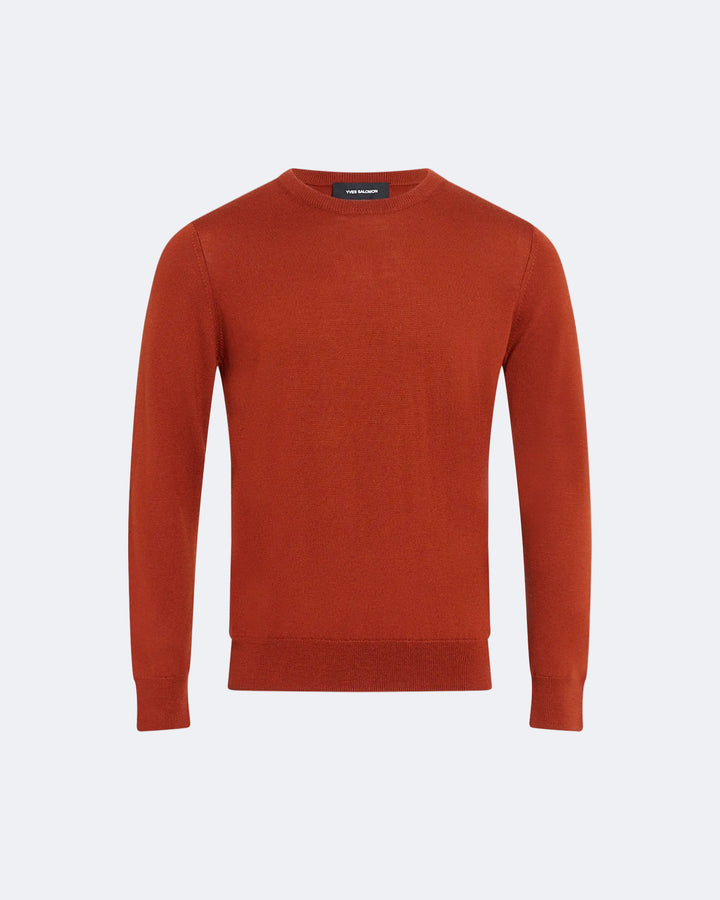 Crew neck jumper in 100% merino wool knit