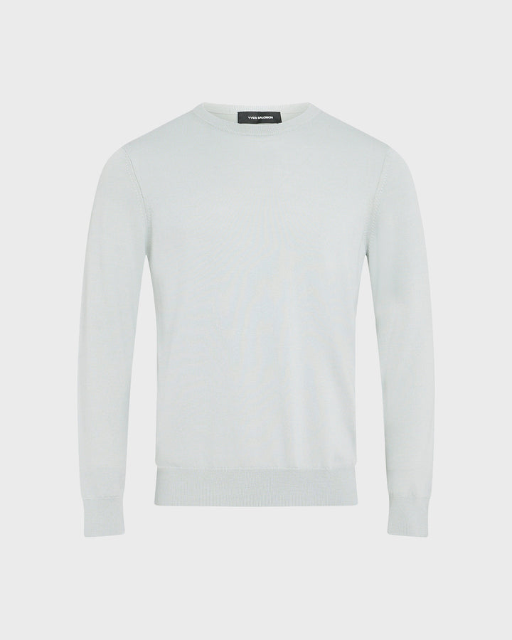 Crew neck jumper in 100% merino wool knit