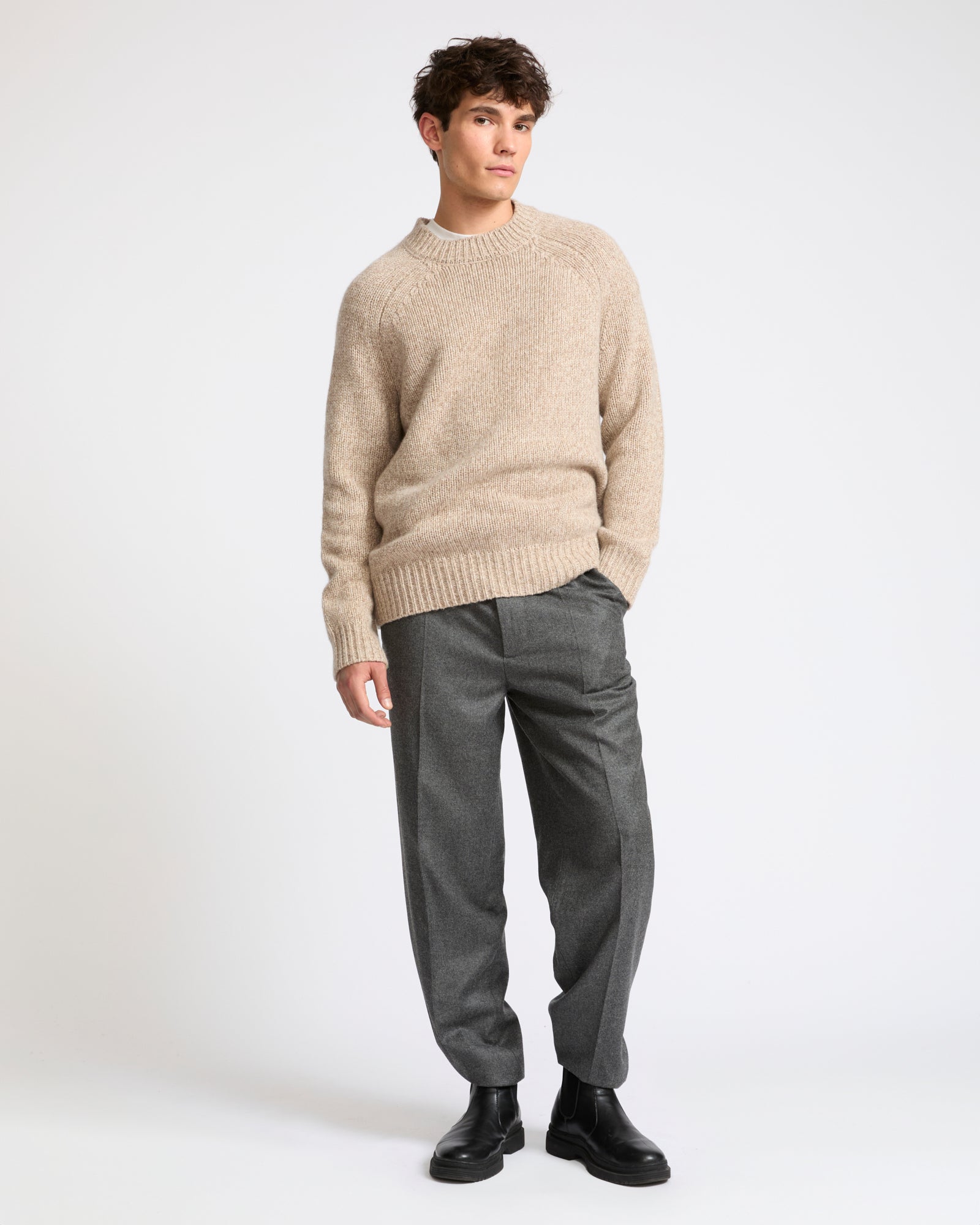 Crew neck jumper in 100% cashmere thick knit - Yves Salomon - New Fall Winter Collection