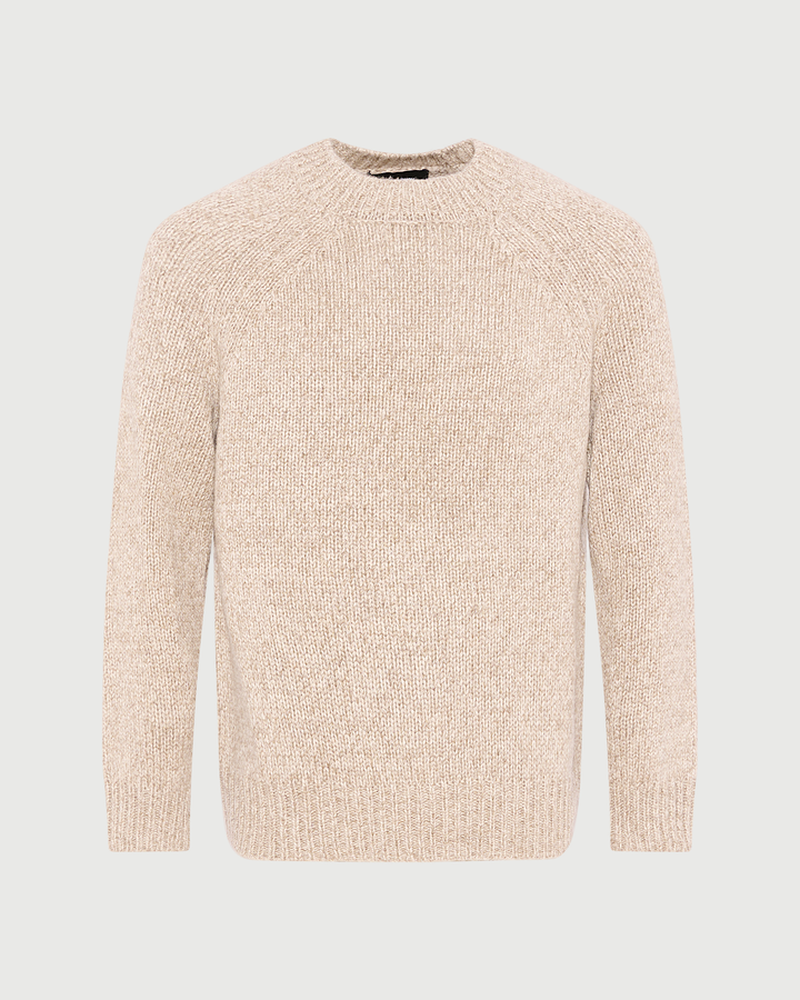 Crew neck jumper in 100% cashmere thick knit
