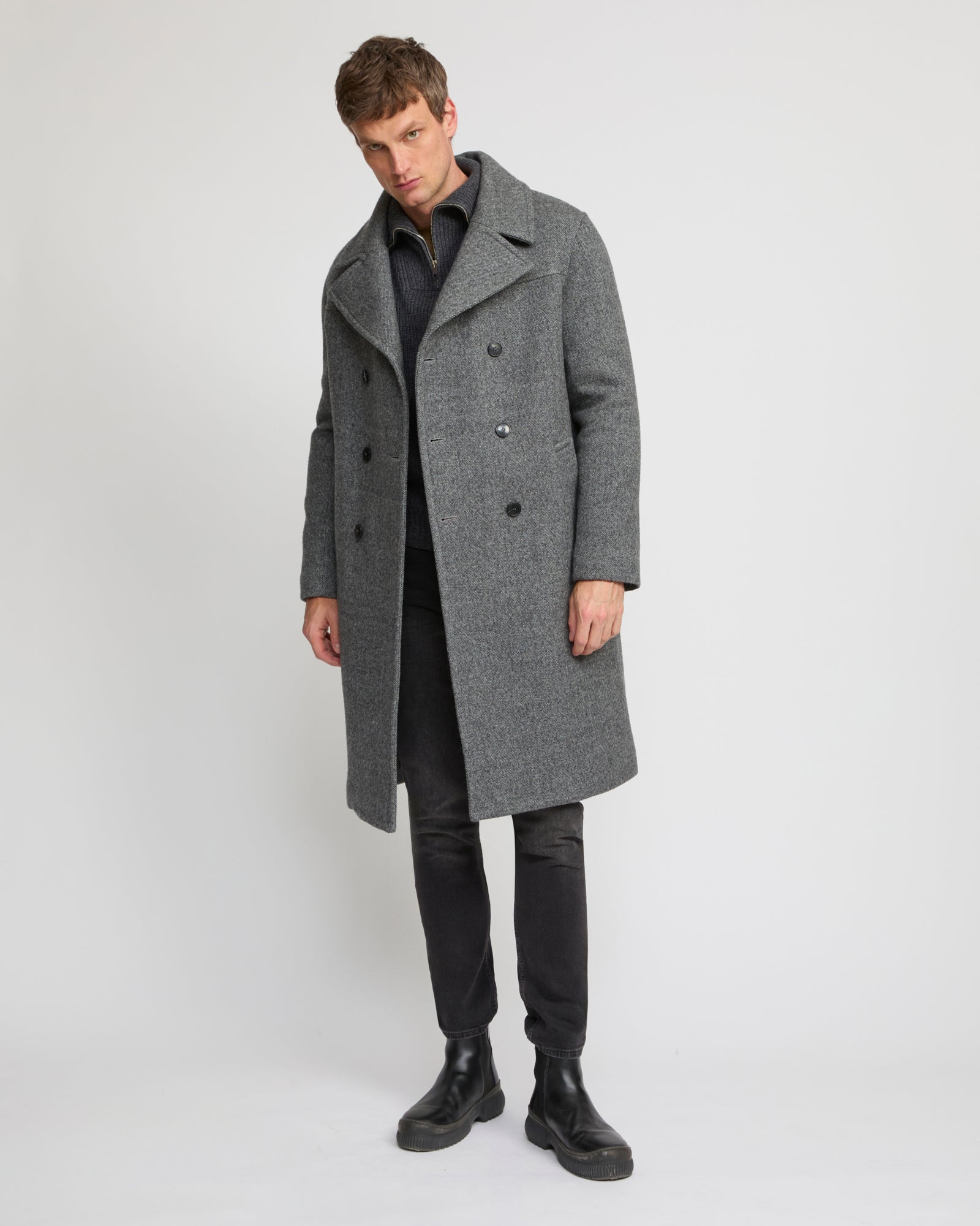 Woollen fabric coat - Yves Salomon