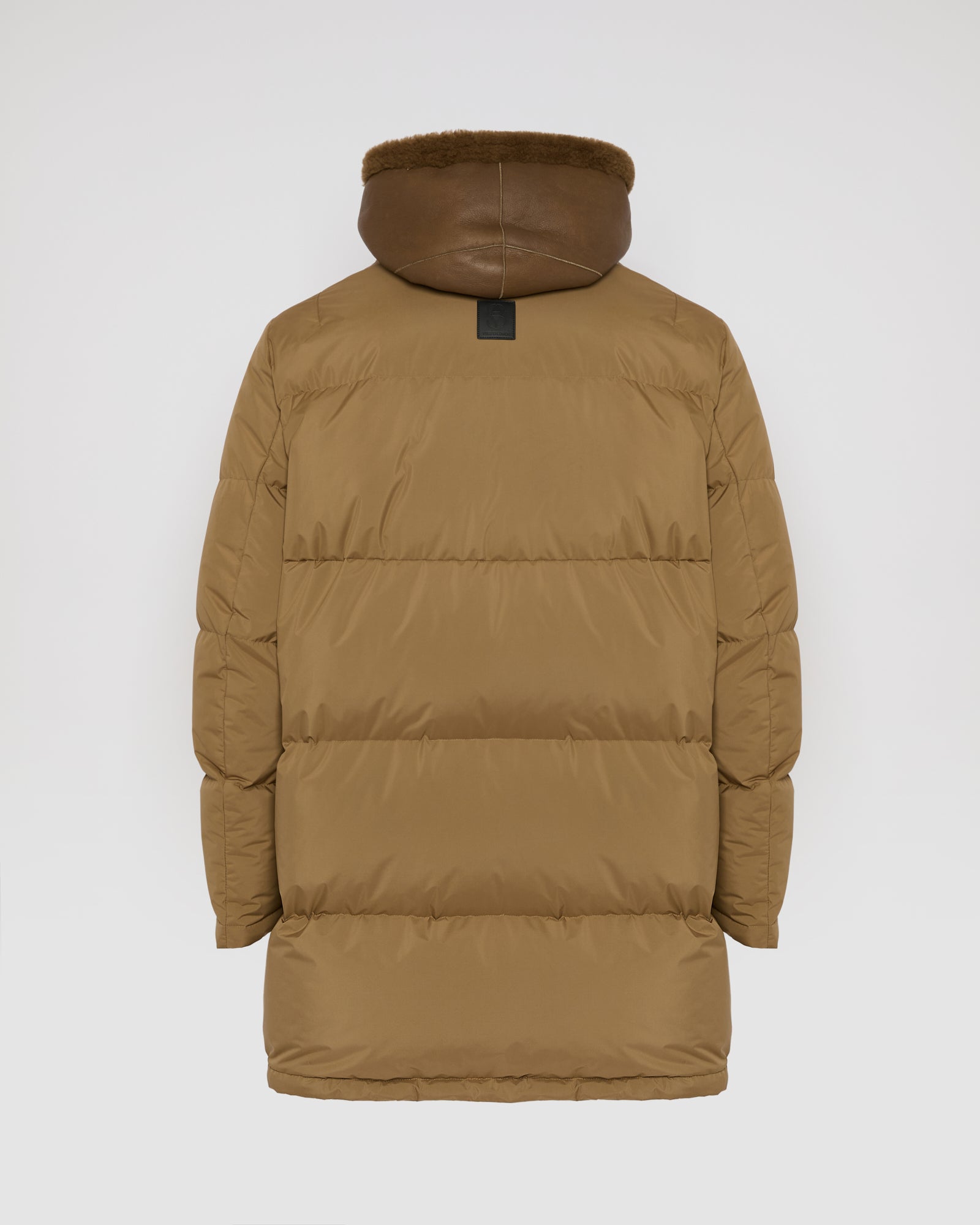 Down jacket with lambskin shearling bib - Yves Salomon