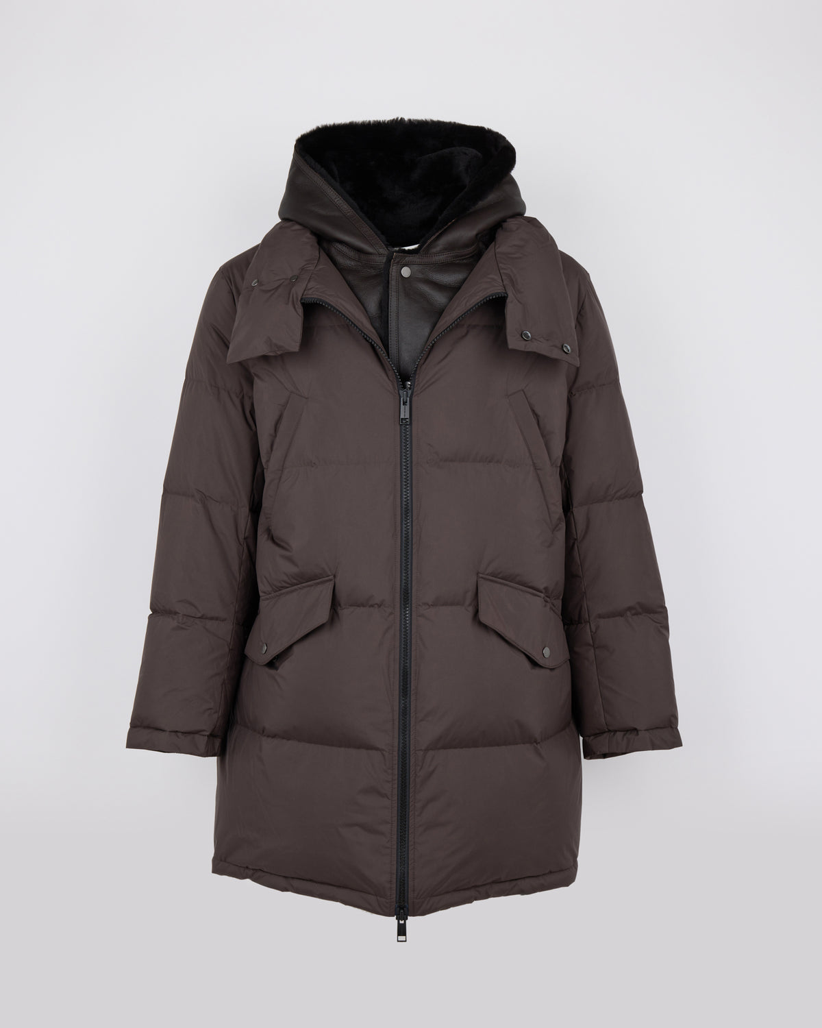 Down jacket with lambskin shearling bib - Yves Salomon - New Fall/Winter Collection