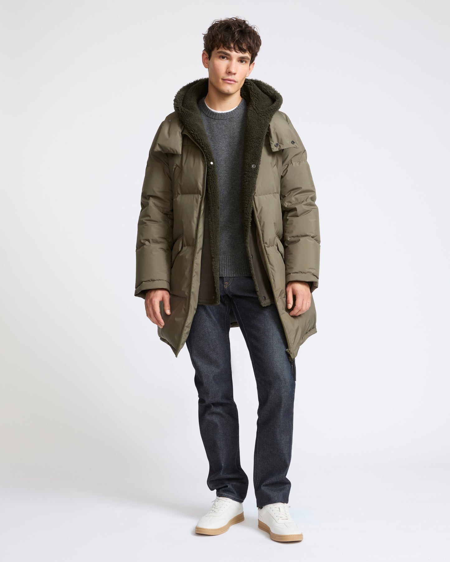 Down jacket with lambskin shearling bib - Yves Salomon - New Fall Winter Collection