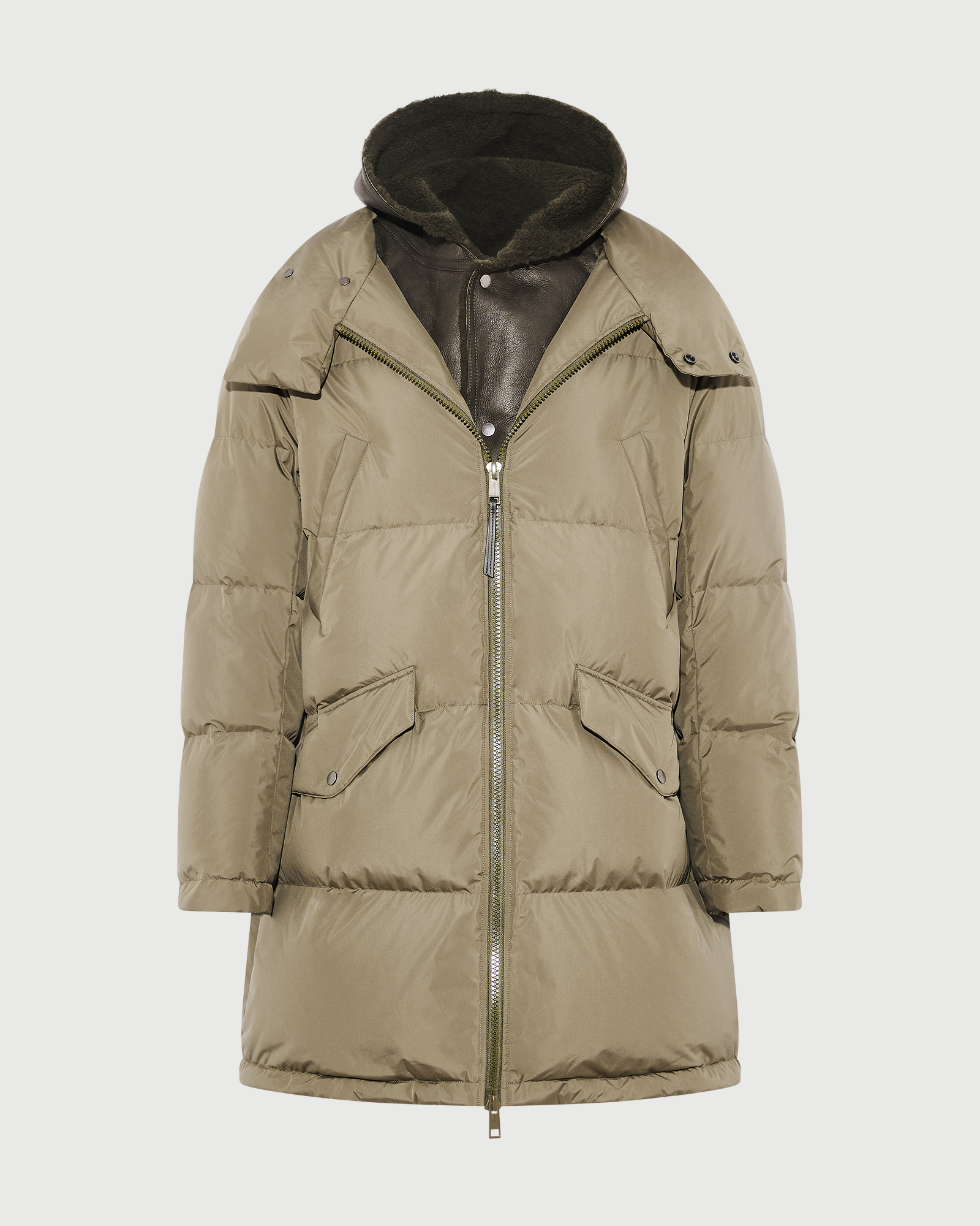Down jacket with lambskin shearling bib - Yves Salomon - New Fall Winter Collection