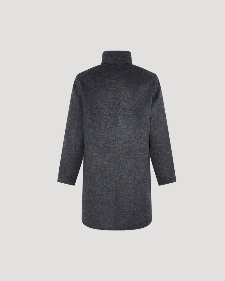 Yves Salomon Black Friday - Long Double-sided wool-cashmere fabric coat with mink collar