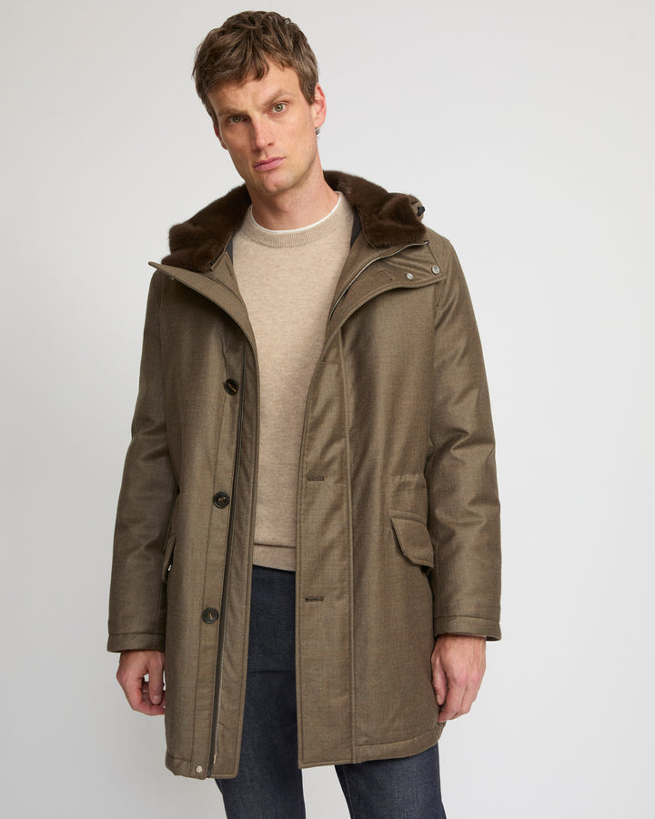 Iconic parka in Loro Piana fabric and mink fur - Yves Salomon