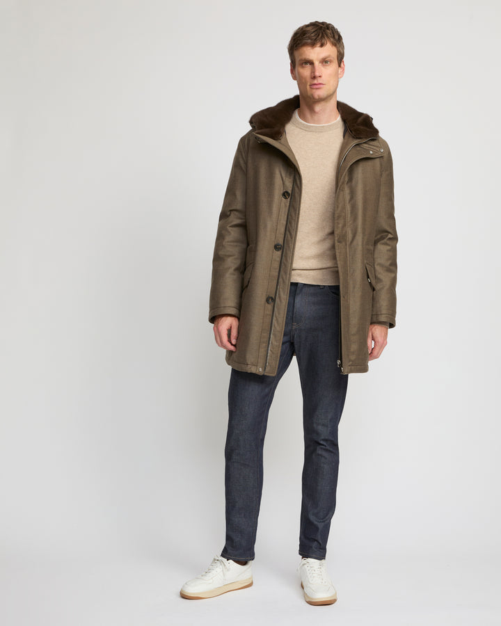 Iconic parka in Loro Piana fabric and mink fur - Yves Salomon