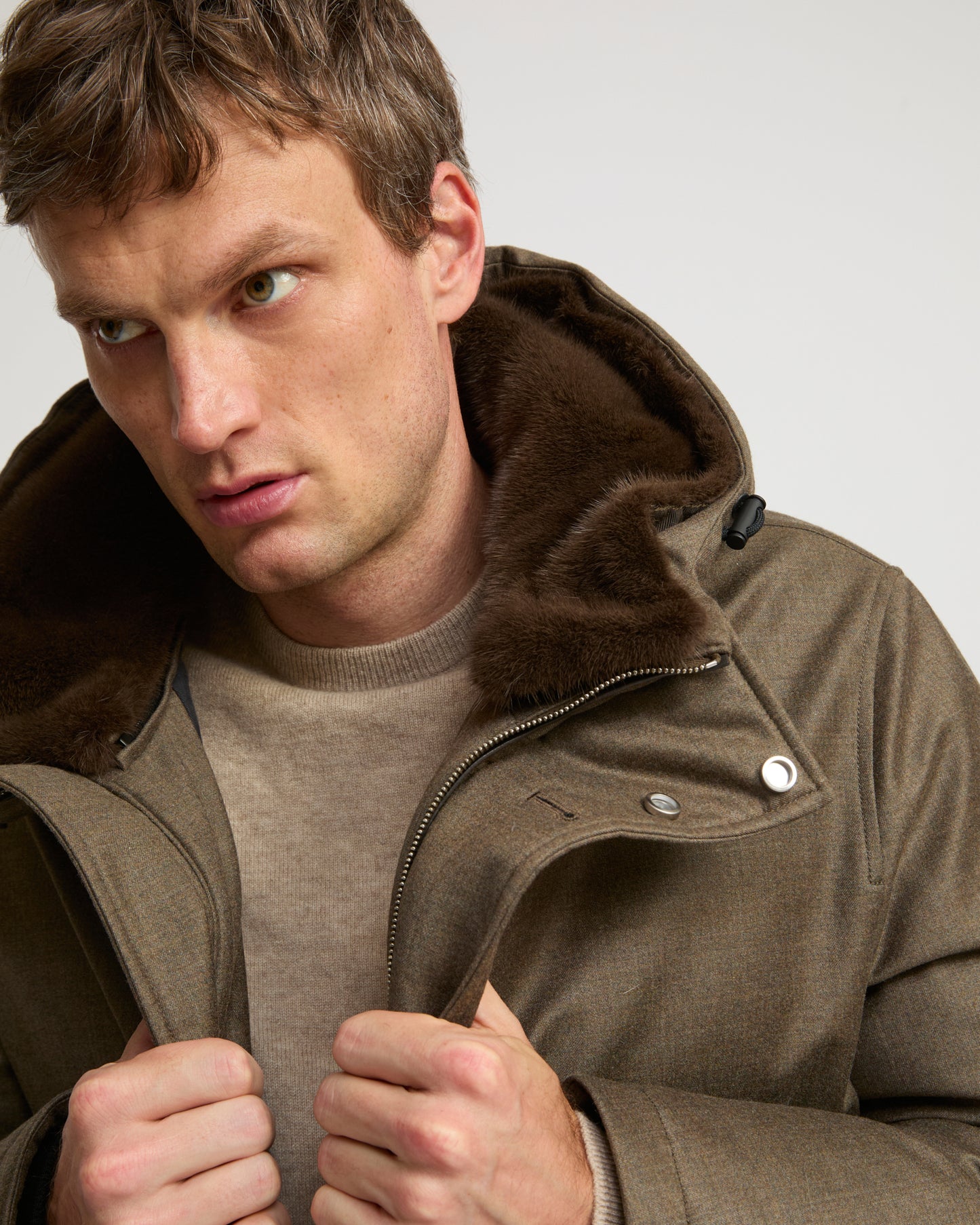Iconic parka in Loro Piana fabric and mink fur - Yves Salomon