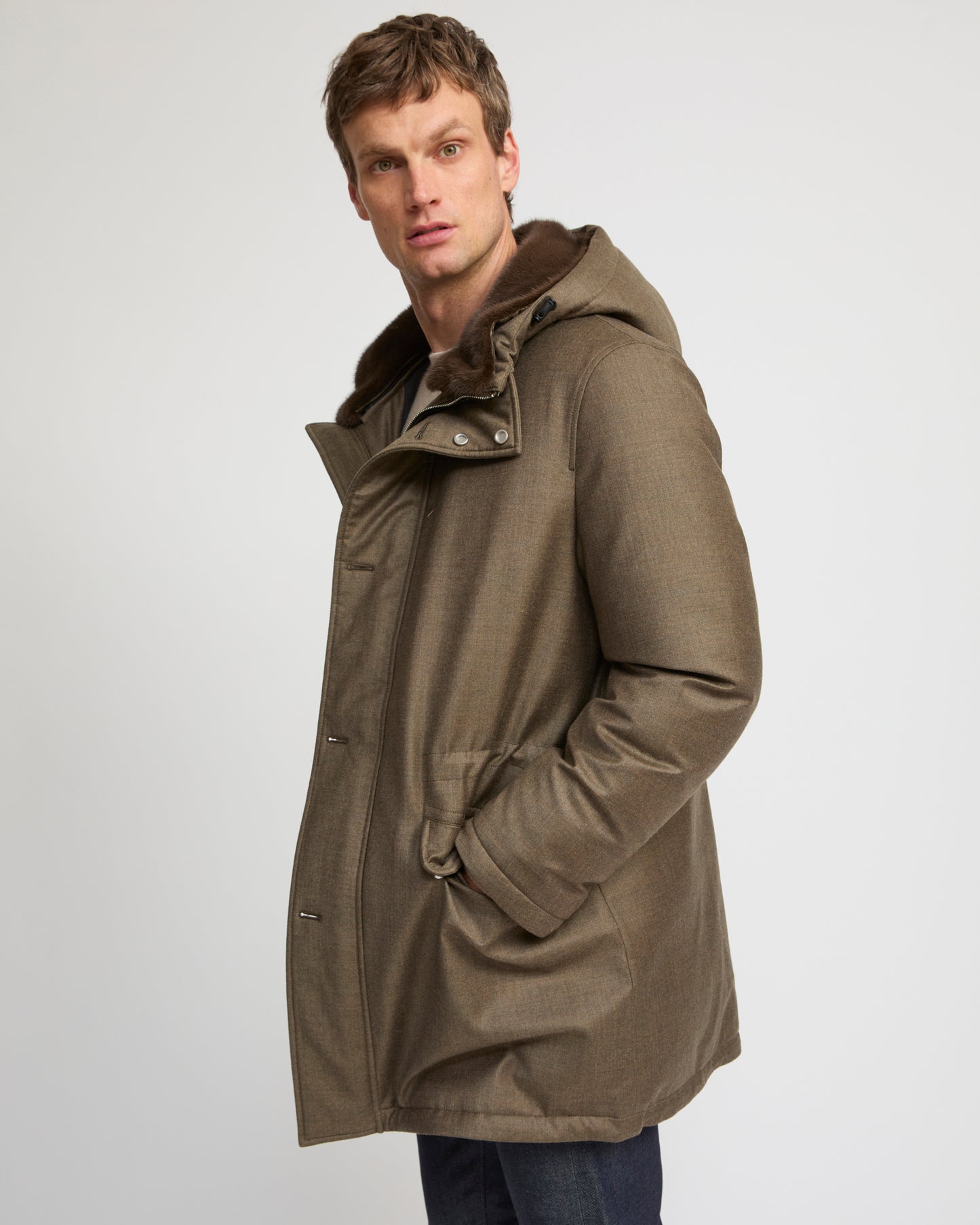 Iconic parka in Loro Piana fabric and mink fur - Yves Salomon