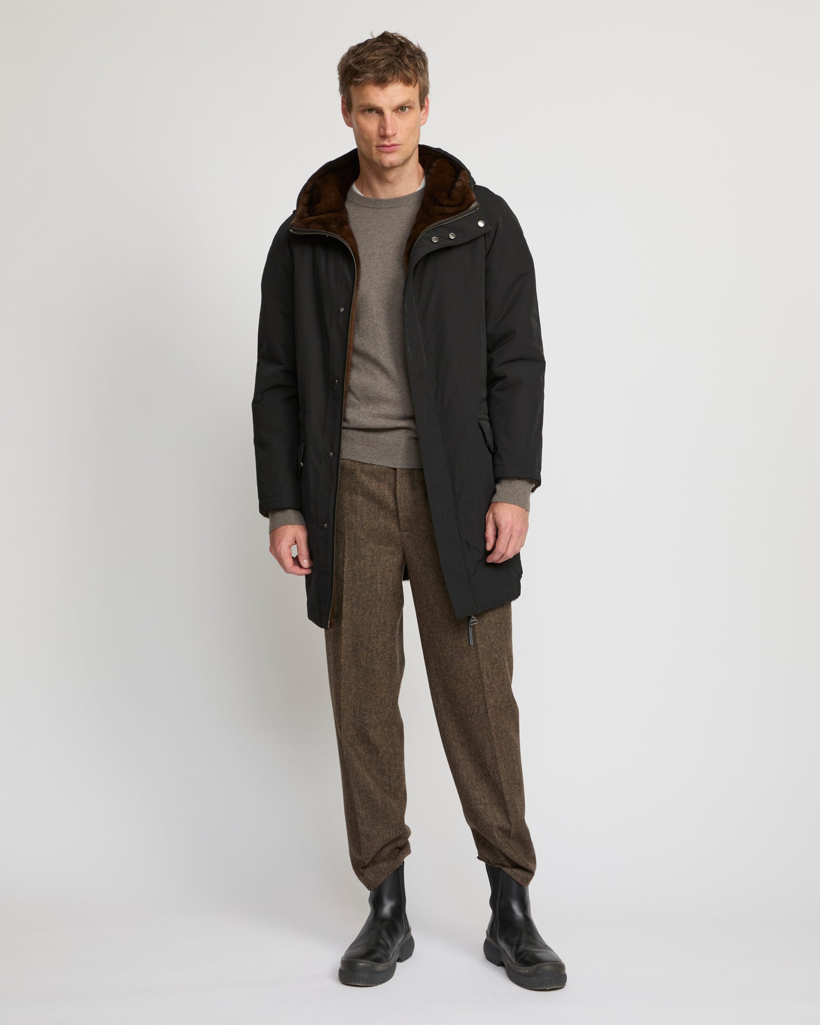 marika3様ご専用【YVES SALOMON】 NYLON COAT Yves Salomon // Black Fur Down Coat – VSP Consignment