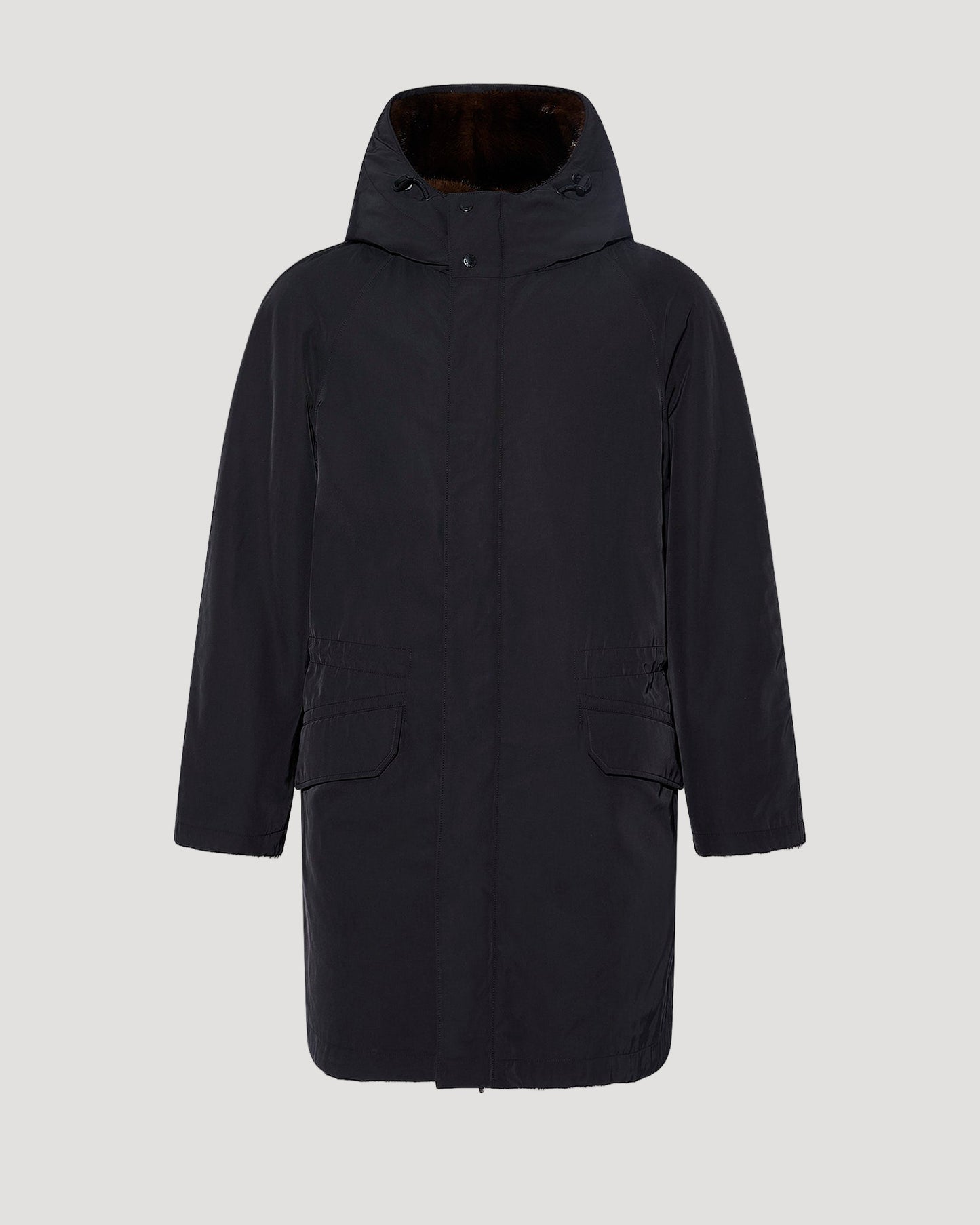 Reversible mink fur parka