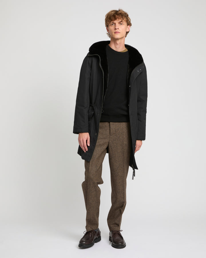 Reversible mink fur parka