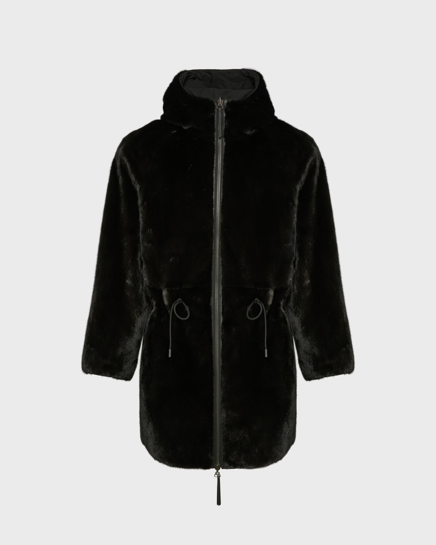 Reversible mink fur parka