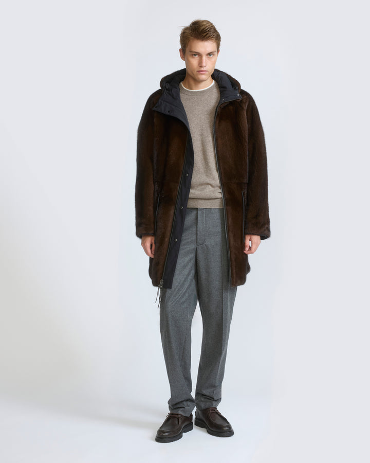 Reversible long-haired mink fur and technical fabric parka - Yves Salomon - New Fall/Winter Collection