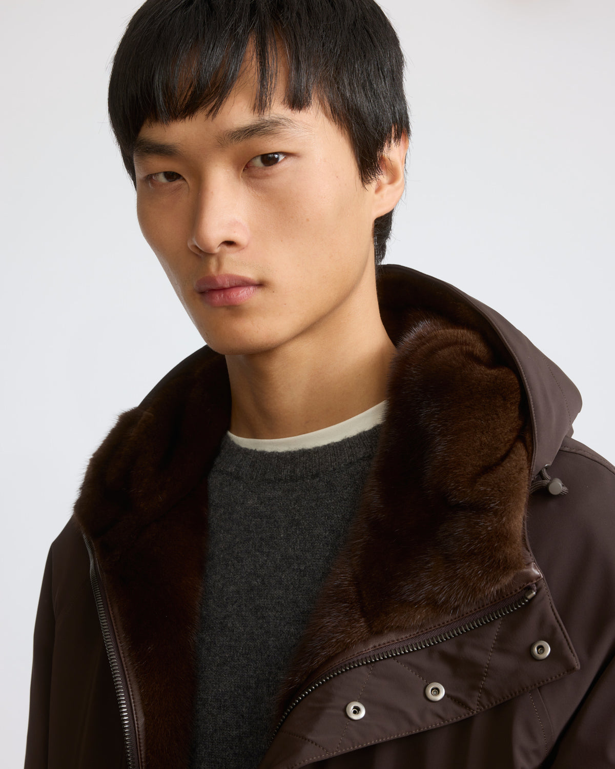 Reversible long-haired mink fur and technical fabric parka - Yves Salomon - New Fall/Winter Collection