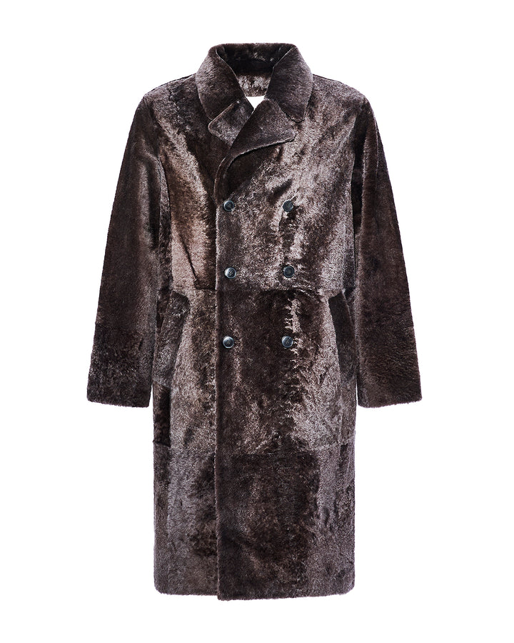 7/8 coat in Lacon shearling lambskin - Yves Salomon