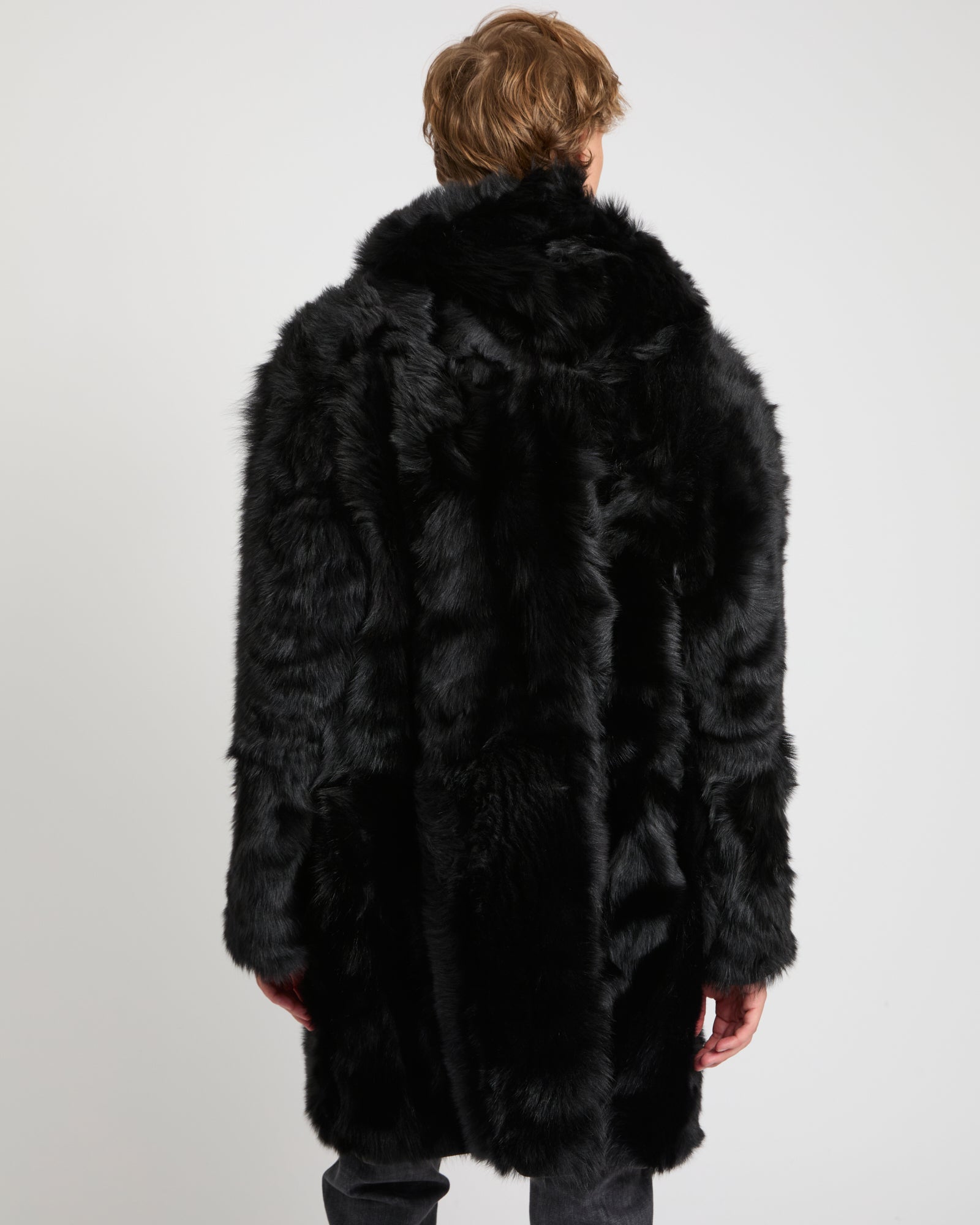 Toscana lambskin shearling parka style coat - black - Yves Salomon