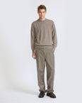Print wool cashmere flannel pants