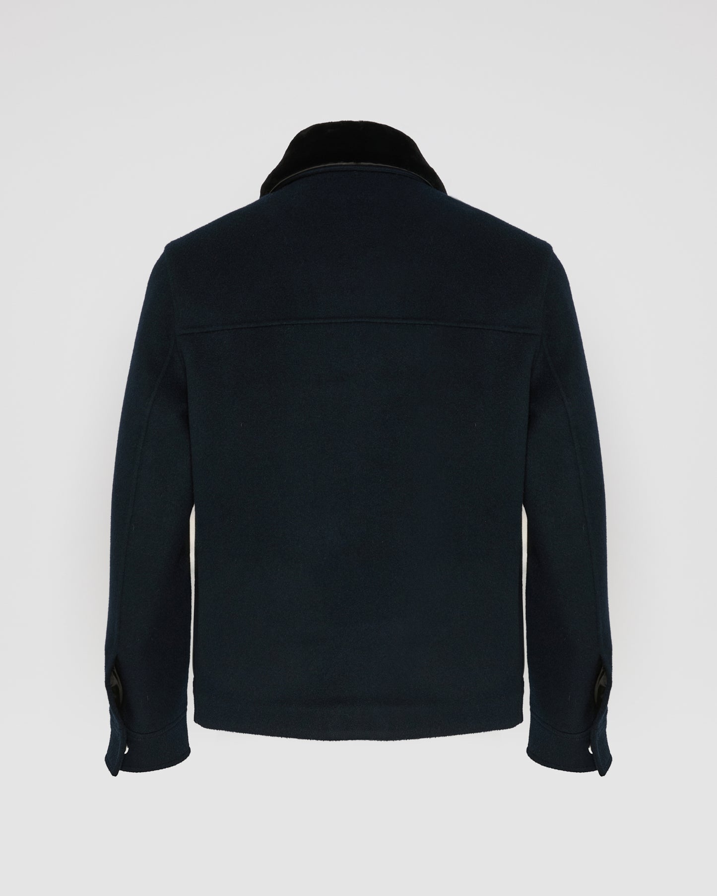 Jacket in double-sided wool-cashmere fabric with mink collar - Yves Salomon