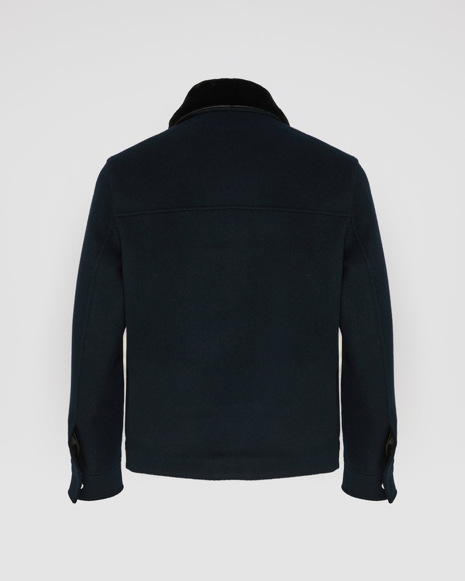 Jacket in double-sided wool-cashmere fabric with mink collar - Yves Salomon
