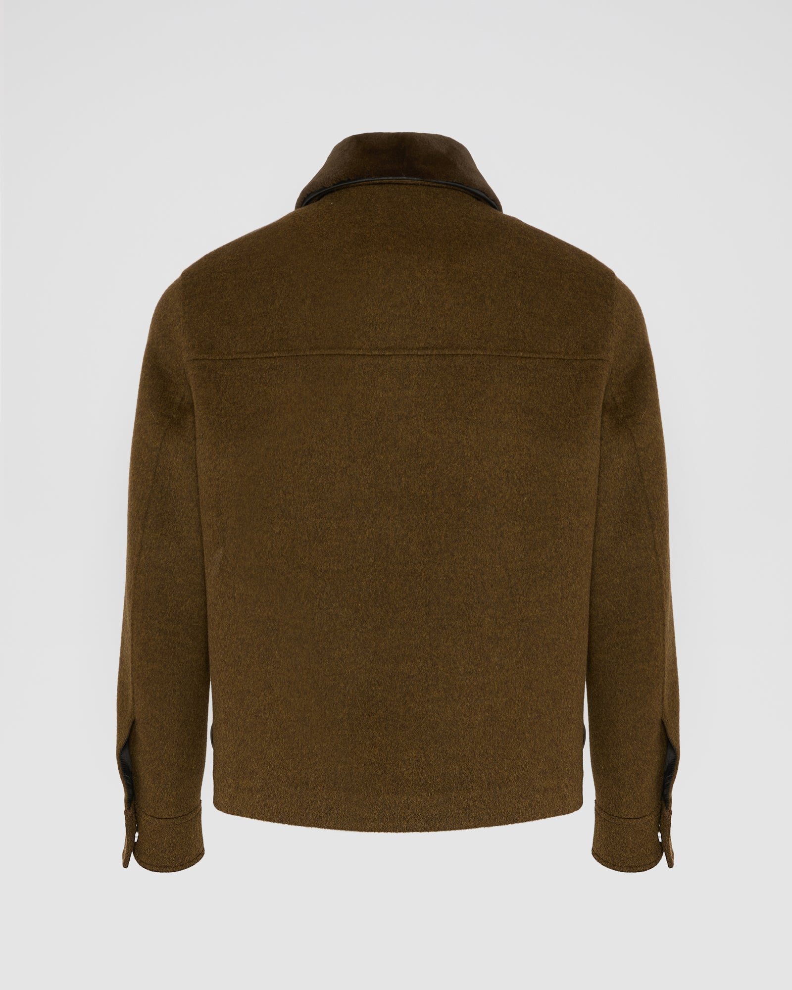 Jacket in double-sided wool-cashmere fabric with mink collar - Yves Salomon