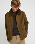 Jacket in double-sided wool-cashmere fabric with mink collar