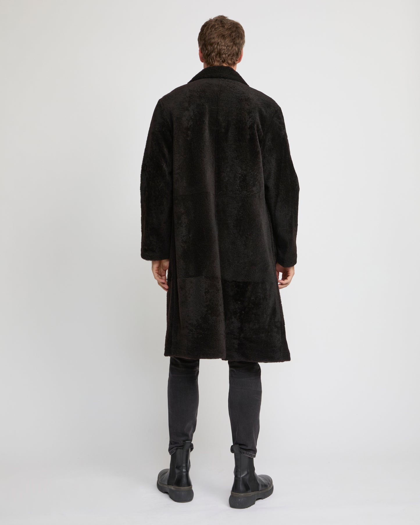 7/8 coat in Lacon shearling lambskin - Yves Salomon