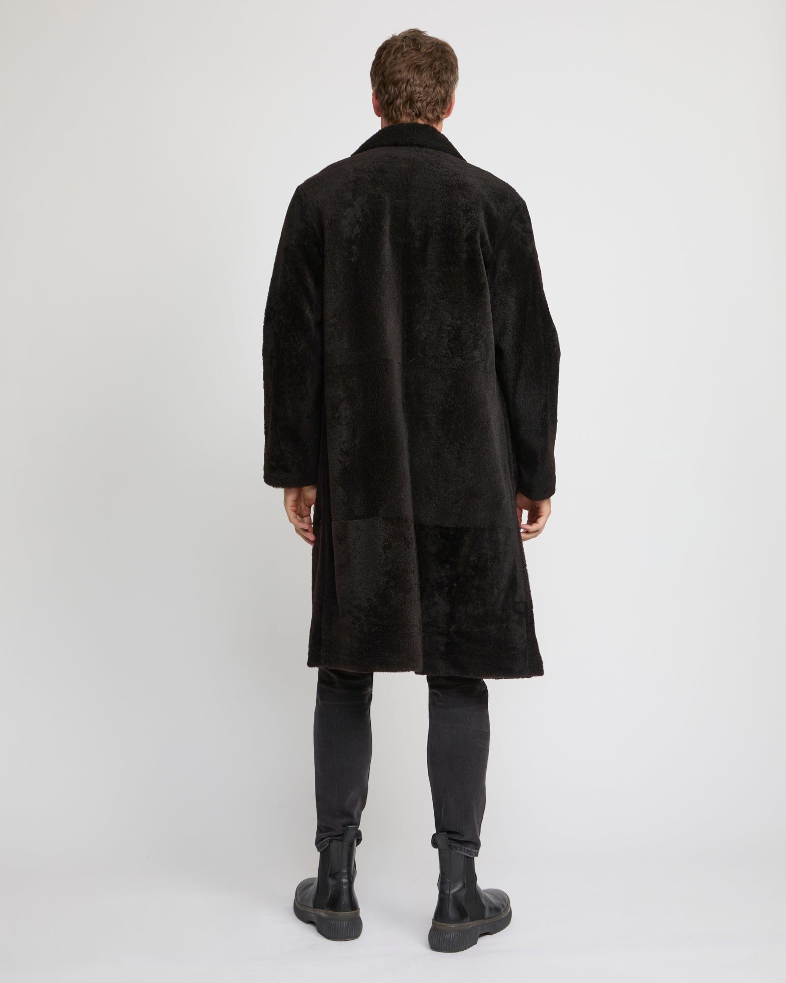 7/8 coat in Lacon shearling lambskin - Yves Salomon