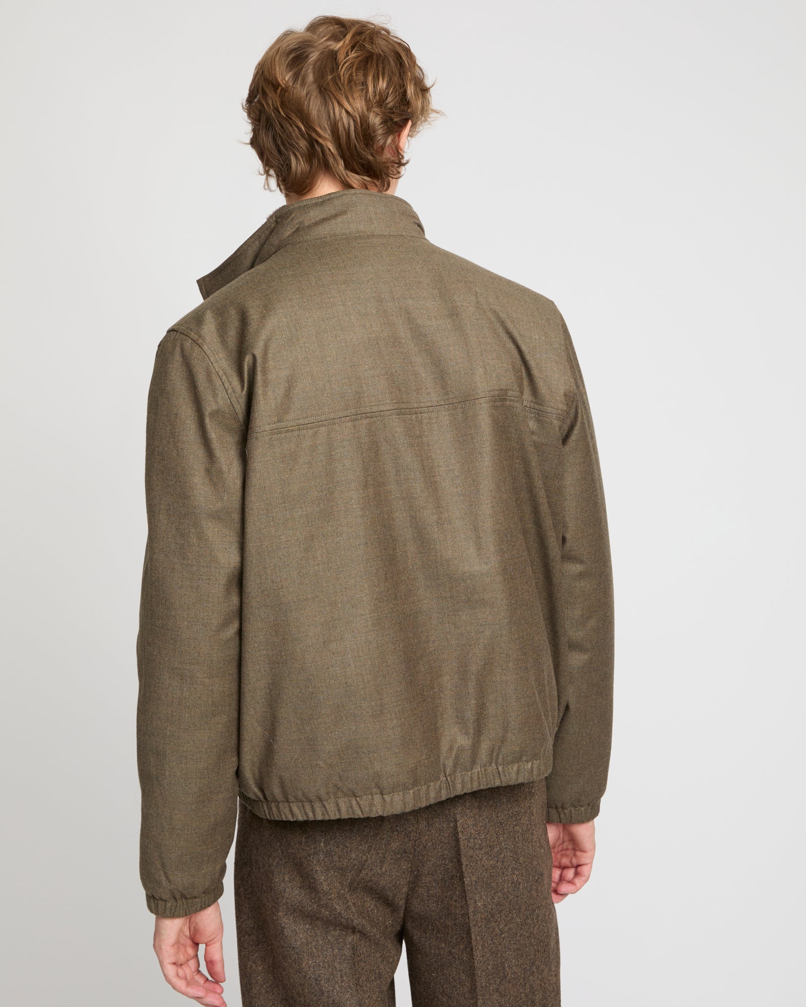 Loro Piana fabric jacket with mink collar - brown - Yves Salomon