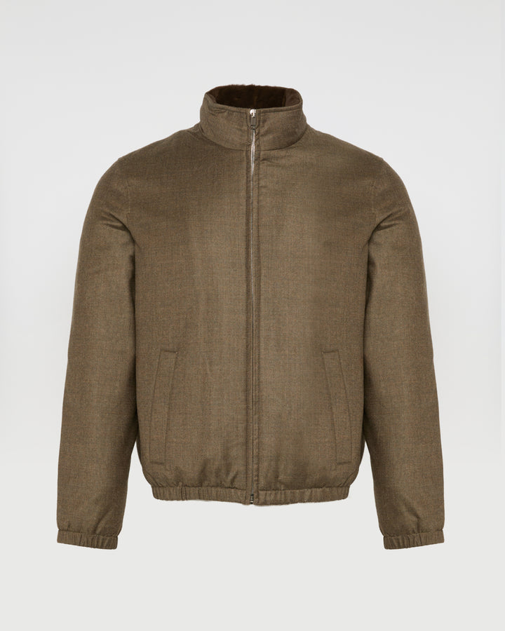 Loro Piana fabric jacket with mink collar