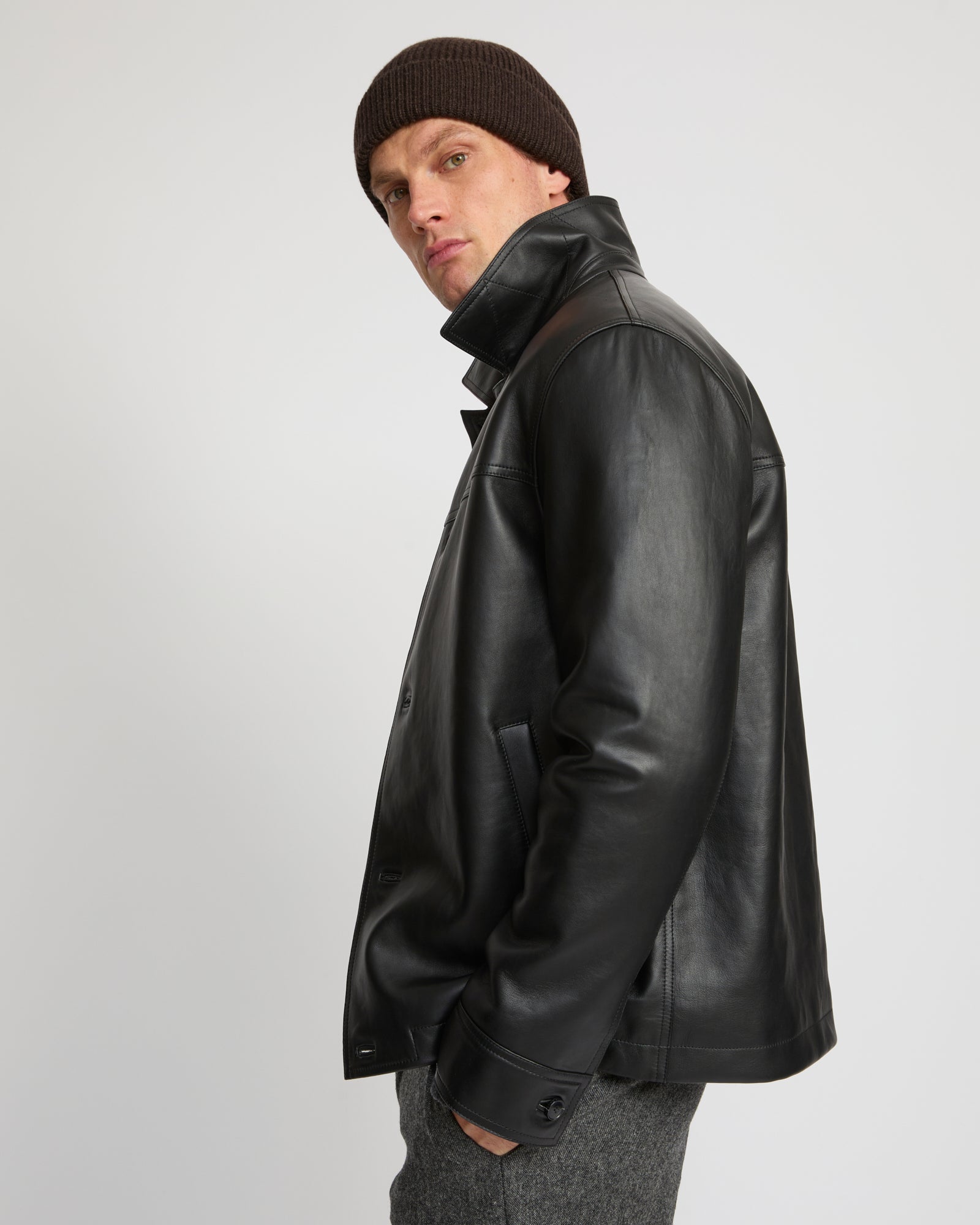 Lamb leather jacket - black - Yves Salomon – Yves Salomon US