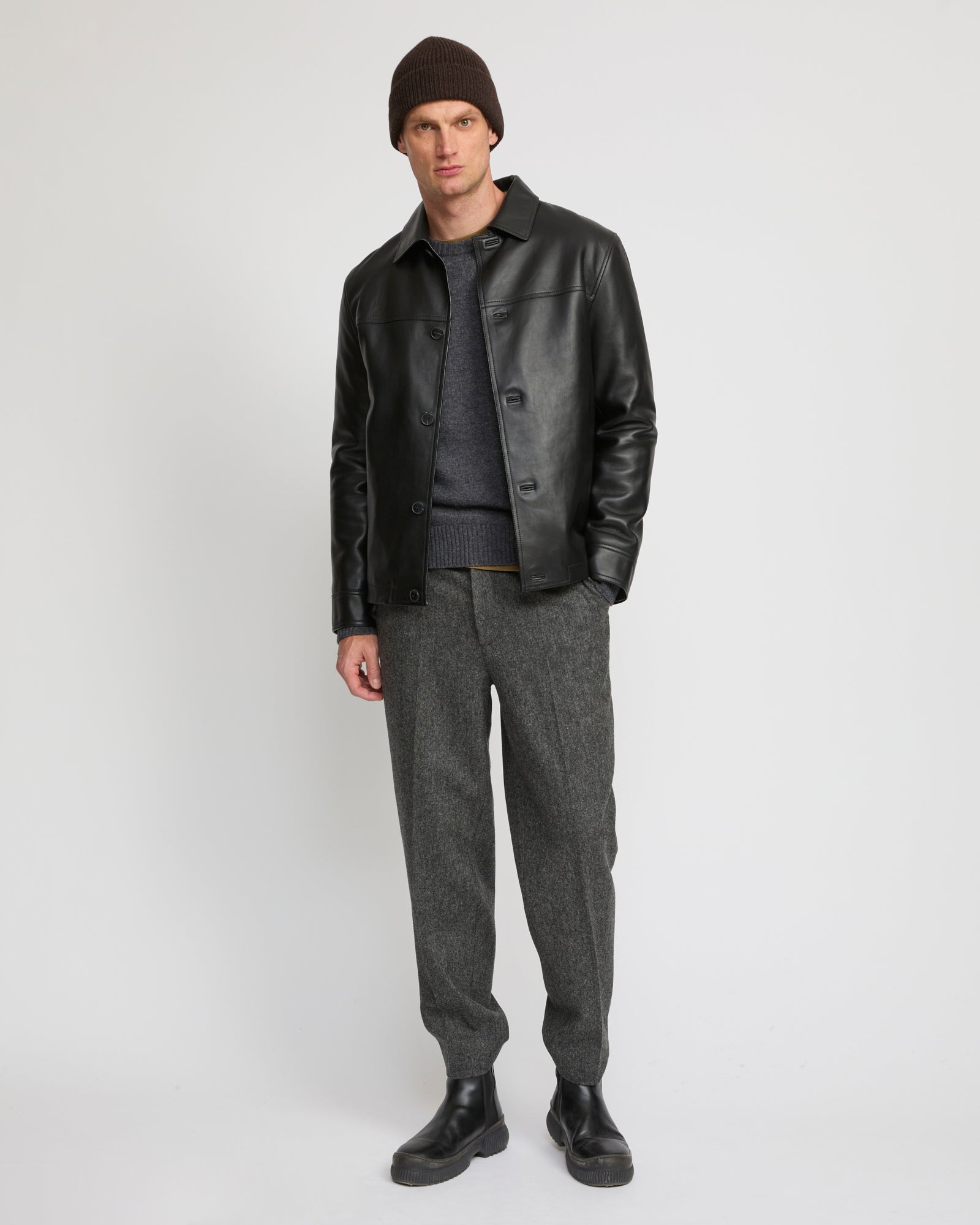 Lamb leather jacket - black - Yves Salomon – Yves Salomon US