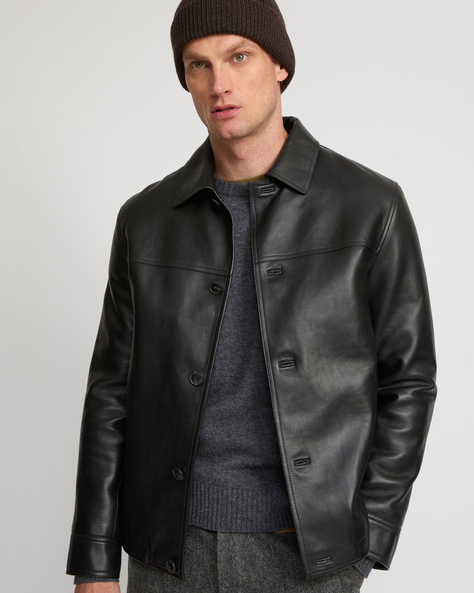 Lamb leather jacket - black - Yves Salomon – Yves Salomon US