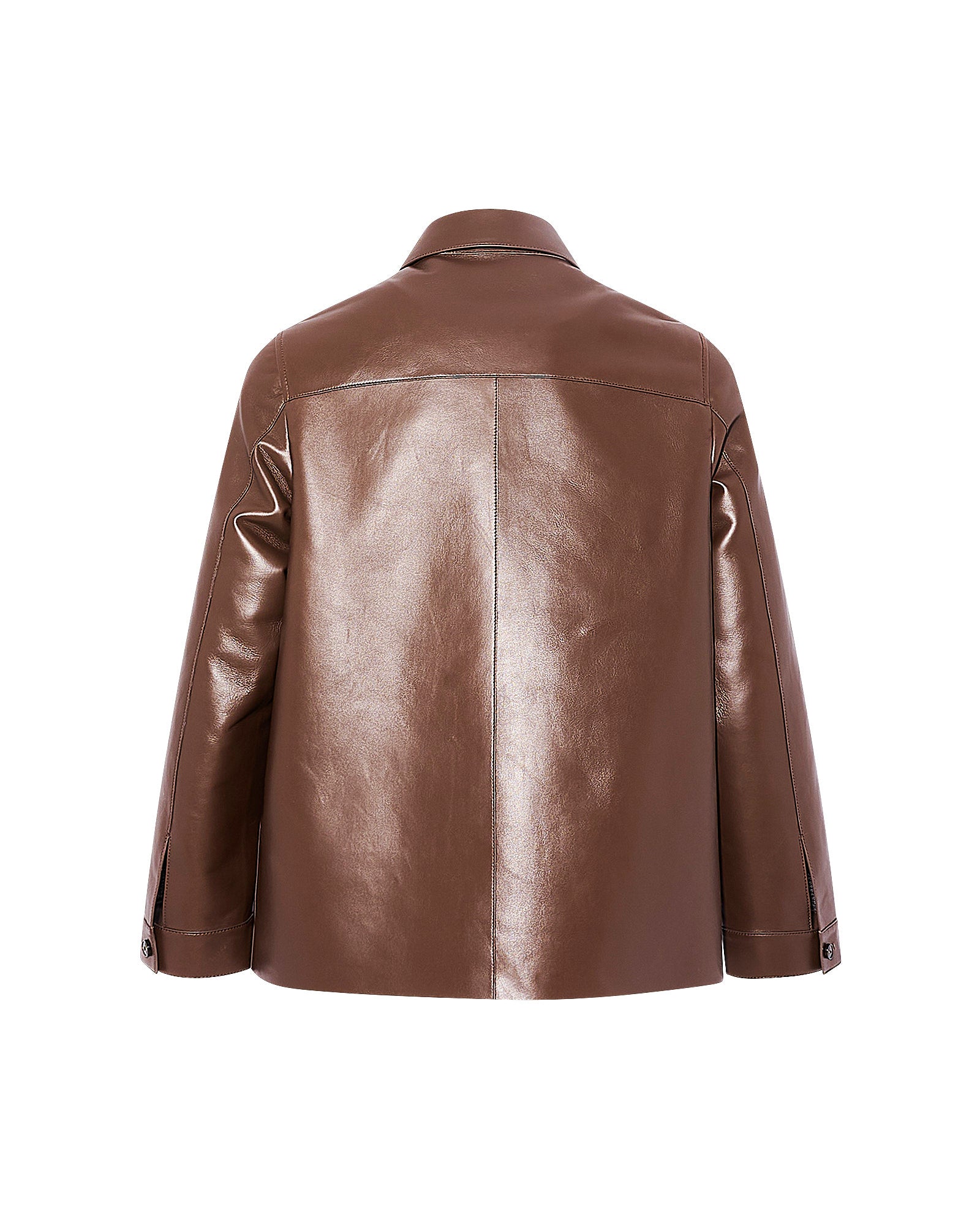 Flannel lined leather overshirt - Yves Salomon