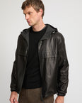 Reversible baby calfskin hoodie